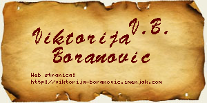 Viktorija Boranović vizit kartica